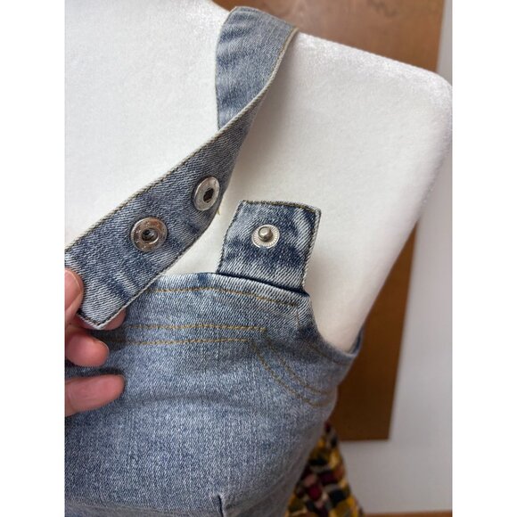 Ces Femme Overall Plaid Denim Long Dress Sz Small Pockets Country Farmgirl Rodeo - Picture 6 of 16